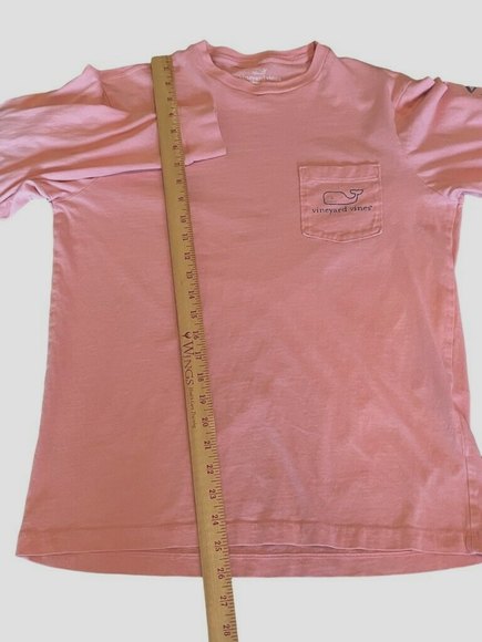 Vineyard Vines T Shirt Womens Size Small Short Sleeve Pink Whale Logo Pocket - Picture 4 of 8
